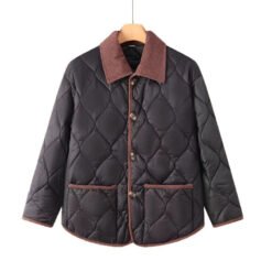 Alternative view of Womens Mid Length Cotton Coat With A Fur Collar