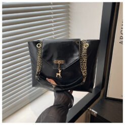 Large Capacity Chain Shoulder Bag For Women - Black