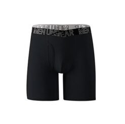 V-Shape Mens Breathable Boxer Briefs For Running And Fitness  Extended Length - Black, 5XL