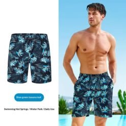 Couples Loose Quick-Drying Beach Shorts With Digital Print - Color C, S