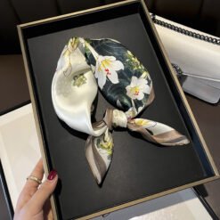 Beige Silk Square Scarf For Womenversatile And Easy To Style