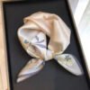 Beige Silk Square Scarf For Womenversatile And Easy To Style