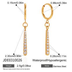 Titanium Steel Zircon Necklace Womens Jewelry Stainless Steel Earrings That Wont Fade - JDE0310026