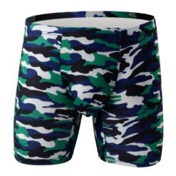 Men's Camouflage Loose U Convex Casual Sports Boxers - Green White Camo, M