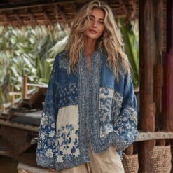 Linen Shawl-printed Buttonless Shirt Travel Ethnic-style Shawl - GKNH57164U5, S