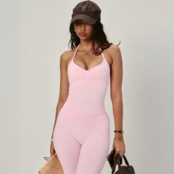 Versatile Halterneck Tank Top For Women - Pink, M