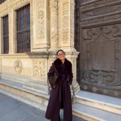 Womens Instagram-hit Wool Coat With A Chic Fur-trimmed Collar