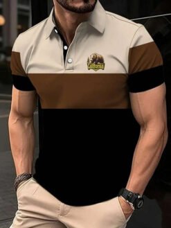 Mens Casual Printed Button-up Shirt With A Lapel Collar - MB13SQ250908Y018, XL