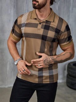 Mens Casual Printed Button-up Shirt With A Lapel Collar - MB13SQ250908Y020, 3XL