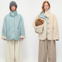 Sea Salt Cream Cup A Heavyweight Dual Wear Designshearling Suede Windproof Coat - Sea salt butter, L