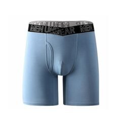 V-Shape Mens Breathable Boxer Briefs For Running And Fitness  Extended Length - Gray And Blue, 6XL