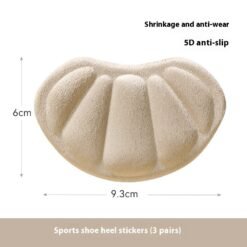 Anti-slip Artifact Anti-blister Sneaker Heel Stickers Female Heel Cushion Pad Half Insole - Camel Color 3 Pairs