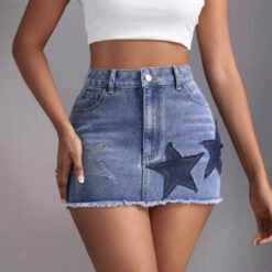 Spicy Girl High-Waisted Slimming Ultra-Short Denim Skirt