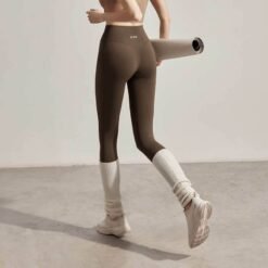 Women's Athletic High-waisted Tummy-control And Butt-lifting Base Leggings - Brown, XL