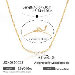Titanium Steel Zircon Necklace Womens Jewelry Stainless Steel Earrings That Wont Fade - JDN0310023