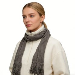 Grey Dyed Acrylic Skinny Scarf - Lightweight Scarf 63inchx8inch