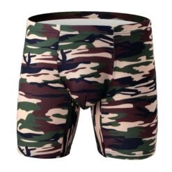Men's Camouflage Loose U Convex Casual Sports Boxers - Coffee Camouflage, XL