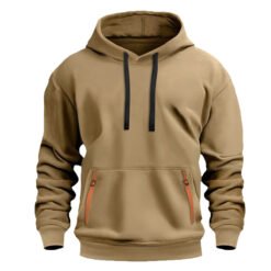 New Fallwinter Mens Fleece-lined Hoodie - Khaki, M