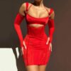 Women's Sling Tight Dress Fashion Backless Mesh See-through Hip Skirt