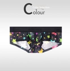 Men's Non-low-rise Ultra-thin Leopard Print Boxer Briefs - Starry sky, 3XL