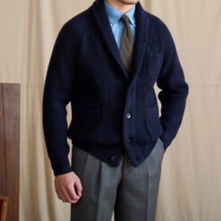 Versatile Knitted Cardigan For Men A Retro Warm Outerwear Piece For Commuting - Sapphire Blue, M