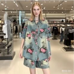 Retro-style Denim Set Collection From Europe And The US - Top, M