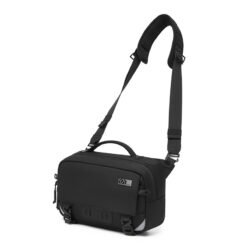 Men's Crossbody Bag Single Shoulder Waterproof Large Capacity Portable For Outing - Black
