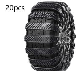 Automobile Emergency General-purpose Snow Cleat Tire Chain - Black 20PCs
