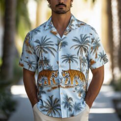Fashion Casual Print Hawaiian Shirts For Men - Style 2, 2XL