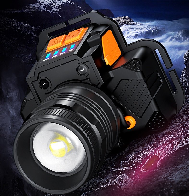L2 Strong Light Zoom Headlight USB Charging Induction LED Light Night Flashlight - Image 3