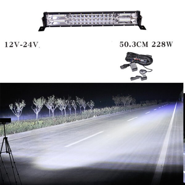 Light Bar 12V 24V Truck Middle Bar Light Super Bright Bright Light - 76 with remote control flash, Single pack
