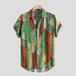 Hawaii Shirts Men Hip Hop Printing Shirts - Green, 2XL