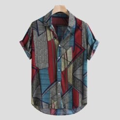 Hawaii Shirts Men Hip Hop Printing Shirts - Blue, 2XL