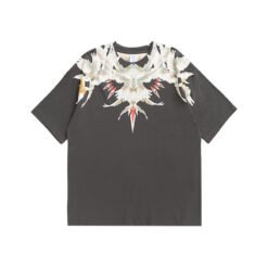 New Product Personality Retro Abstract Printing Oversized Casual T-shirt Men - Charcoal, XL