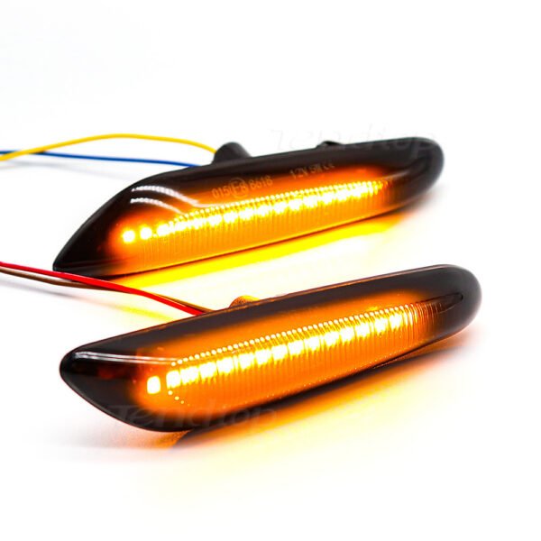 Blackened LED Car Side Lights - Single yellow light