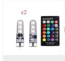 Excellent pies T10 width lamp silica gel 5050-6SMD car LED colorful RGB lights flashing license plate lamp - 2pair