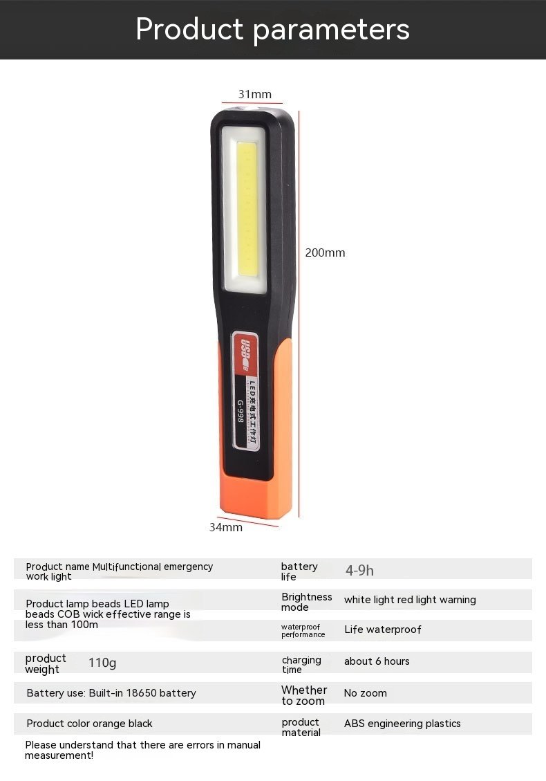 Work Light Auto Repair Super Bright Strong Light Led With Magnet Car Repair Lighting Flashlight - Image 8