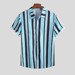 Men Stripe shirts - Blue, M