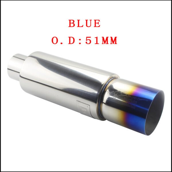 Car Motorbike Exhaust Systems Muffler Tip Universal Stainles - Blue 51mm