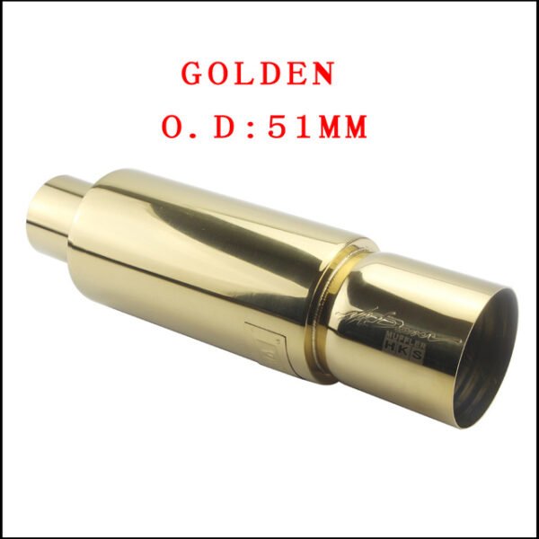 Car Motorbike Exhaust Systems Muffler Tip Universal Stainles - Golden 51mm