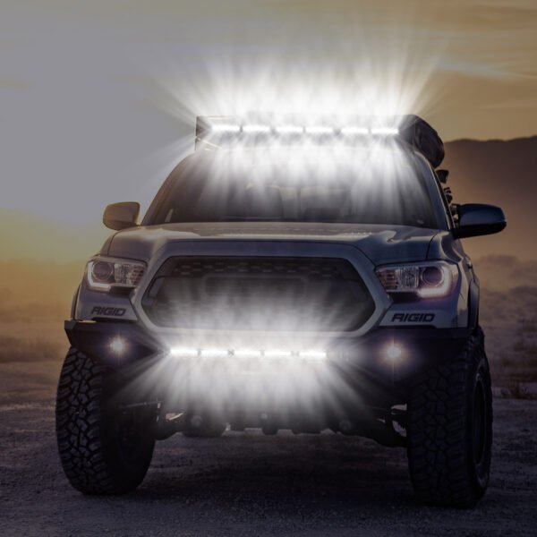 7in LED Light Bar Single Row Offroad Spot Lights 18W Ultra Slim Straight Work Light For Trailer Truck Bus Boat - Black