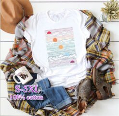 Women's oversized printed T-shirt - White, M