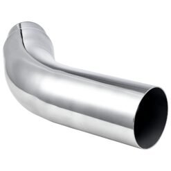 Elbow Exhaust Tip, 4 Inch Inlet, 5 Inch Outlet, 23 In Overall Length, Chrome Turn Down Exhaust Tip With Clamp For Truck, Sedan, Sports Car, SUV, Chrome Structure For High Temperature Resistance - Silver