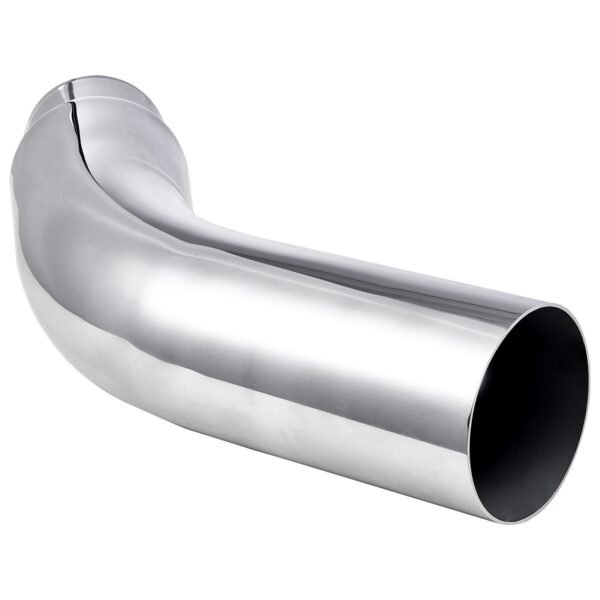 Elbow Exhaust Tip, 4 Inch Inlet, 5 Inch Outlet, 23 In Overall Length, Chrome Turn Down Exhaust Tip With Clamp For Truck, Sedan, Sports Car, SUV, Chrome Structure For High Temperature Resistance - Silver