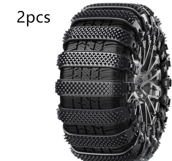 Automobile Emergency General-purpose Snow Cleat Tire Chain - Black 2PCs