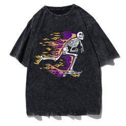 Unisex Skull Pattern Oversized T-shirt - BTG002880HBSXHFZ, S