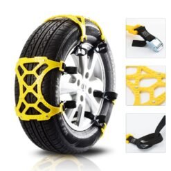 General-purpose Tire Chain Car Supplies Tire Self-driving Equipment Snow Emergency Snow Chain Beef Tendon - Yellow 6Pieces