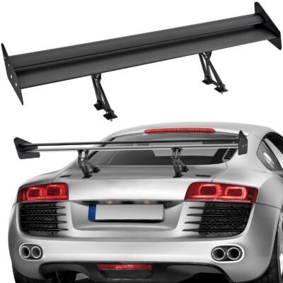 GT Wing Autospoiler, 53,1 Zoll Universalspoiler Mit Doppeldeck, Verstellbares Leichtes Aluminium, Auto Heckspoilerflügel, Racing Spoiler BGW/JDM Drift Schwarz