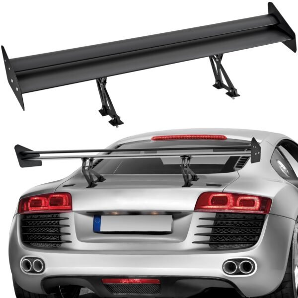 GT Wing Autospoiler, 53,1 Zoll Universalspoiler Mit Doppeldeck, Verstellbares Leichtes Aluminium, Auto Heckspoilerflügel, Racing Spoiler BGW/JDM Drift Schwarz