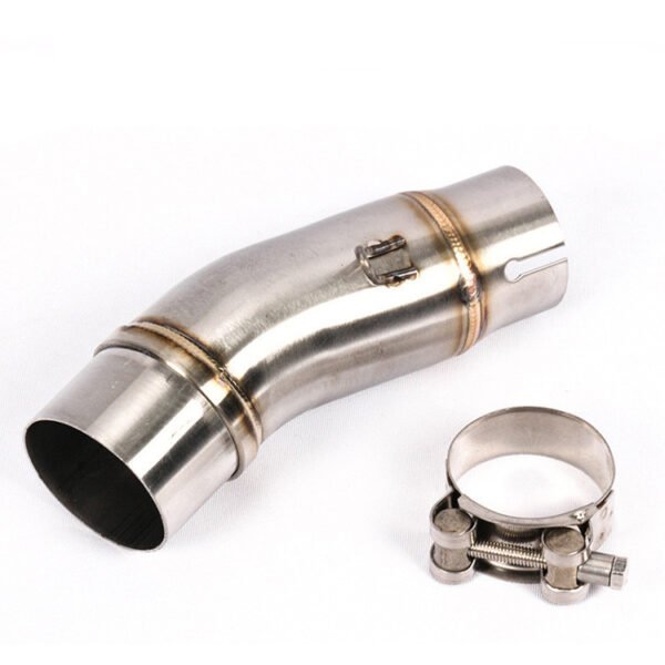 Motorcycle Stainless Steel Link Exhaust Pipe - Silver